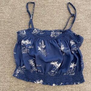 Billabong Blue and White Printed Camisole